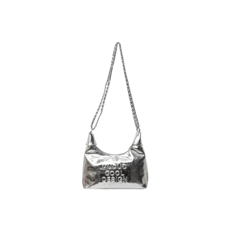 DALO PU Shoulder Bag Crossbody Bag Regular Women's Black/Ecru/Silver-8