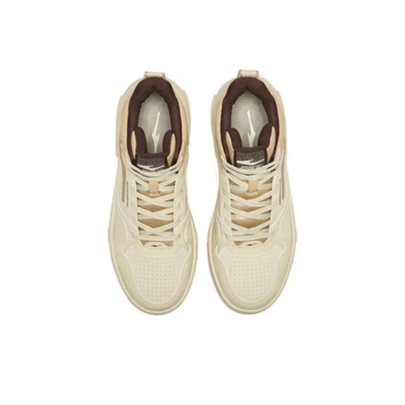 Erke Conquer 3.0 Anti Slip Wear Resistant High Top Skateboard Shoes Men's Khaki-3