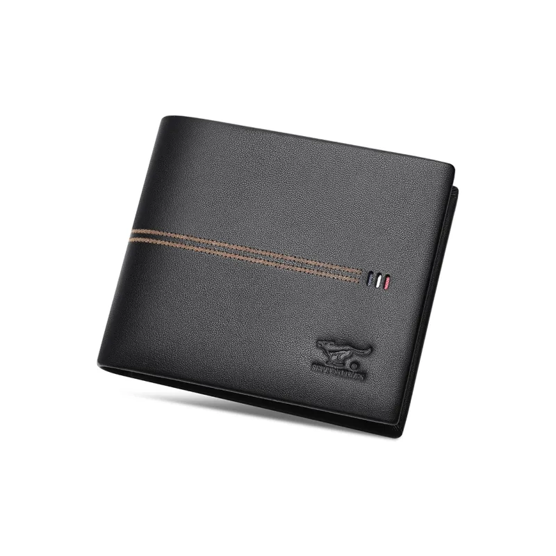 SEPTWOLVES Top Grain Cow Leather Wallet Men's Black-7