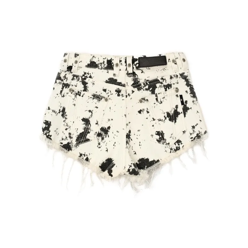 SMFK Denim Shorts Women's Ink Wash Camouflage-1