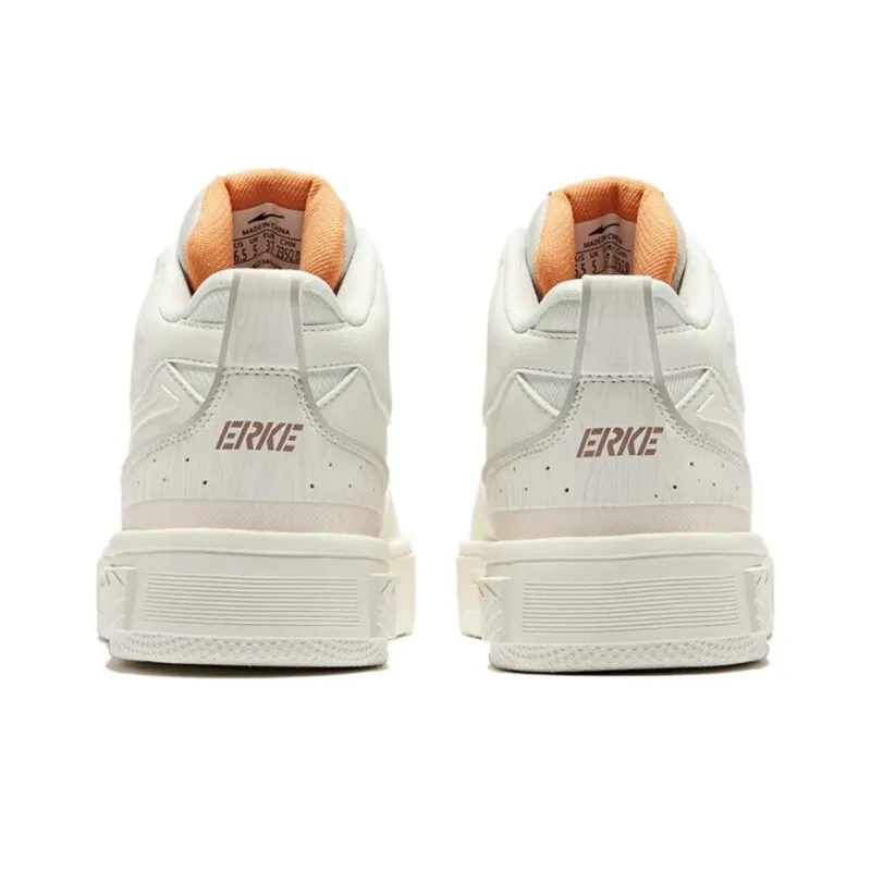 Erke Conquer 3.0 Wear Resistant Slip Resistant High Top Skateboard Shoes Women's White Gray-4