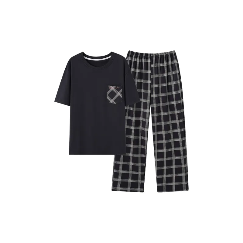 Mulong Family Pajama Set Men's Black-0