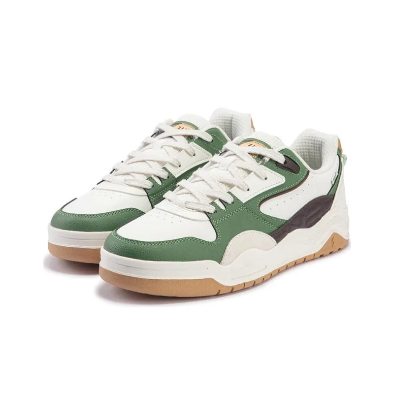 361° Style Burning 4 Anti Slip Wear Resistant Low Top Skateboard Shoes Men's White Green-2