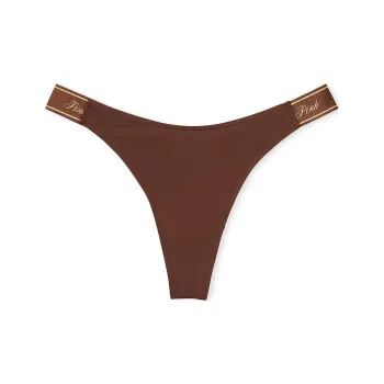 Victoria's Secret PINK LOGO COTTON HIGH-LEG THONG PANTY / Ganache Underpants Women's 1 Pack Gantcher