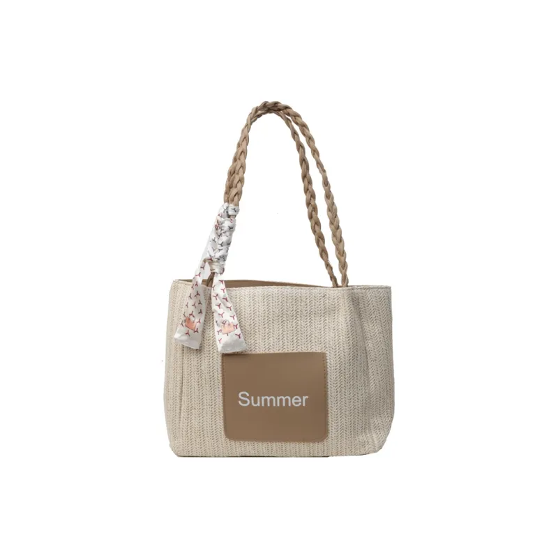 FAMAN Straw Woven Handbag, Shoulder Bag Women's White/Green/Pink/Coffee-15