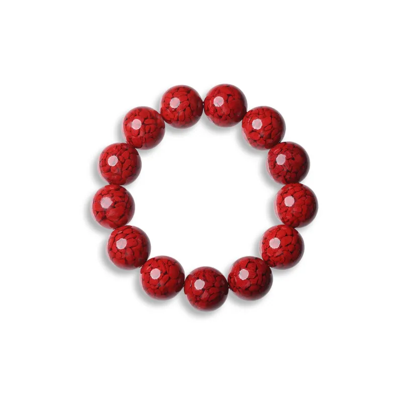 Gu He Reconstructed Cinnabar Jade Bracelets Unisex-22