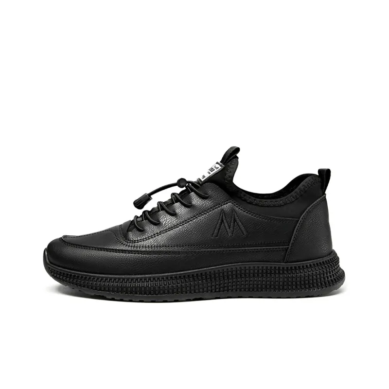 MEXICAN Anti Slip Wear Resistant Low Top Skateboard Shoes Men's Black-1