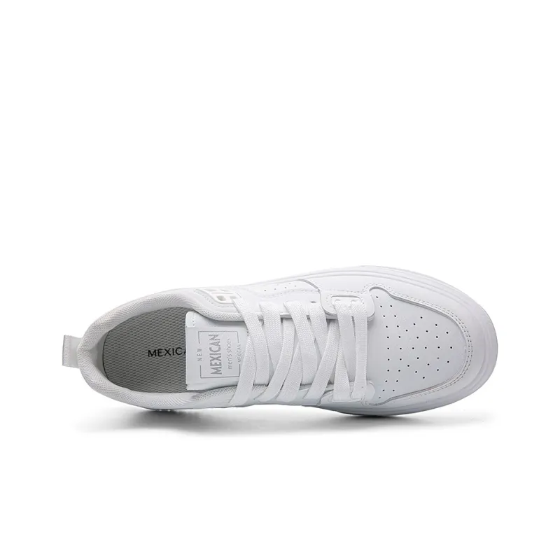 MEXICAN Anti Slip Wear Resistant Low Top Skateboard Shoes Men's White-3