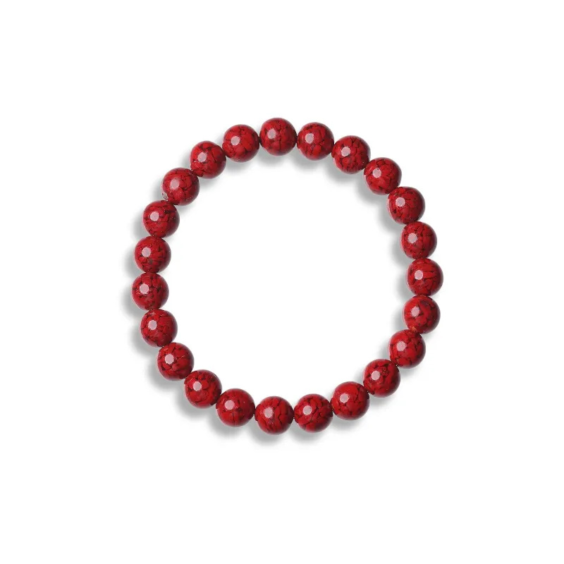 Gu He Reconstructed Cinnabar Jade Bracelets Unisex-2