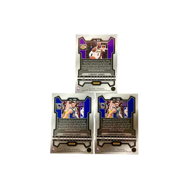 PANINI Curry Player Card, LeBron James Player Card Base Selection Card, 3 Cards In Total Sports Cards 3 Pcs-1