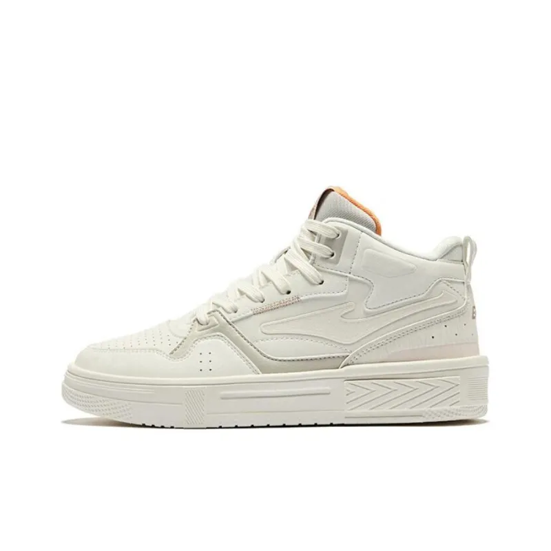 Erke Conquer 3.0 Wear Resistant Slip Resistant High Top Skateboard Shoes Women's White Gray-0