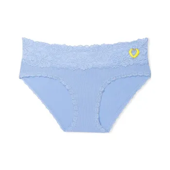 Victoria's Secret PINK WINK LACE-TRIM HIPHUGGER PANTY / HBWBE Underpants Women's 1 Pack Blue