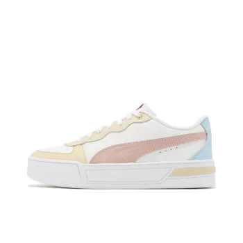 PUMA Skye Anti Slip Wear Resistant Low Top Skateboard Shoes Women's Pink Yellow