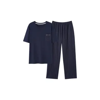 Mulong Family Pajama Set Men's Navy Blue