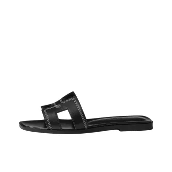 HERMES Oran Slide Slippers Women's Black