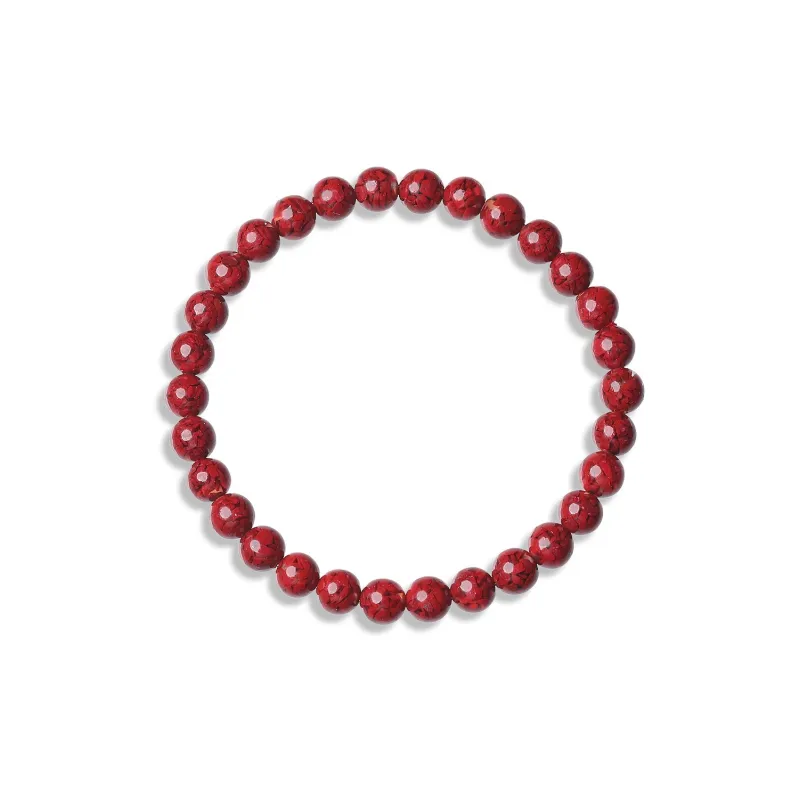 Gu He Reconstructed Cinnabar Jade Bracelets Unisex-0
