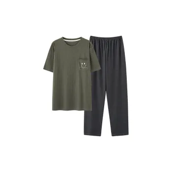 Mulong Family Pajama Set Men's Olive Green