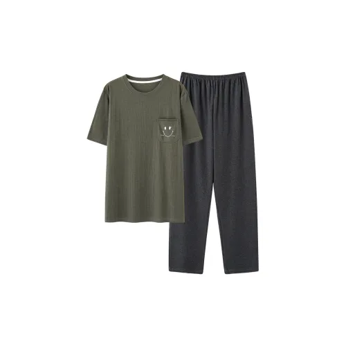 Mulong Family Pajama Set Men's Olive Green