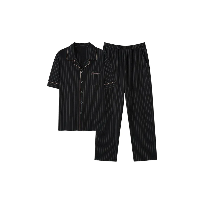 Mulong Family Pajama Set Men's Black-0