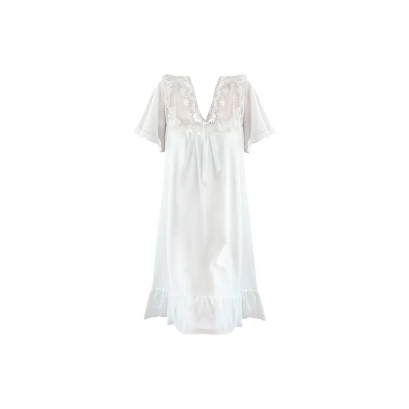Flowers In Water Nightgown Women's White-0