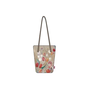 Perfect Styles Fabric Shoulder Bag Regular Unisex Coffee/White/Red