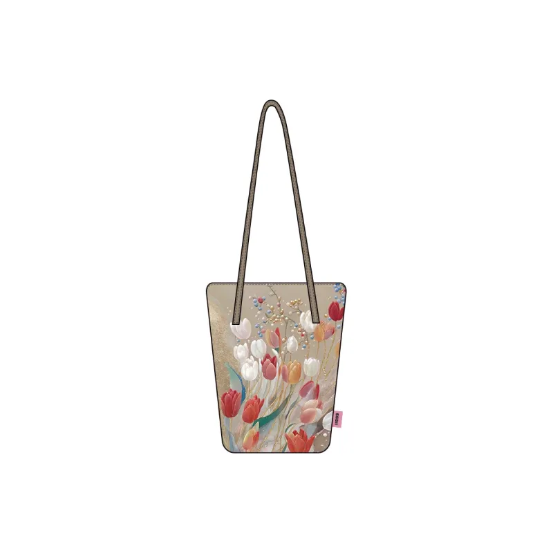 Perfect Styles Fabric Shoulder Bag Regular Unisex Coffee/White/Red-0