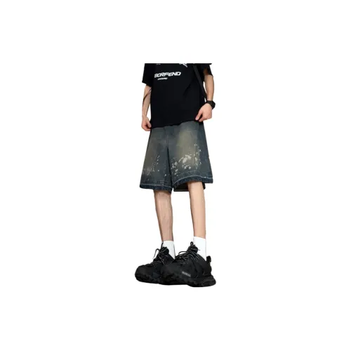 RENBEN Denim Shorts Unisex Vintage Blue