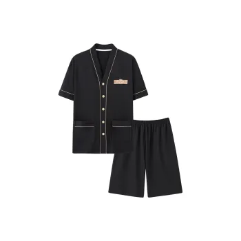 Colorful Pajama Set Men's Black