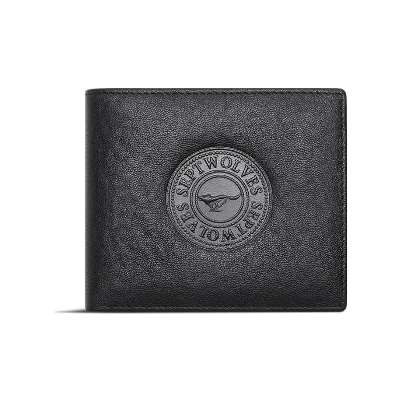 SEPTWOLVES Top Grain Cow Leather Wallet Men's Black-8