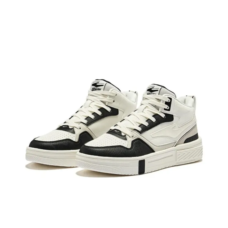 Erke Conquer 3.0 Anti Slip Wear Resistant High Top Skateboard Shoes Women's White Black-2