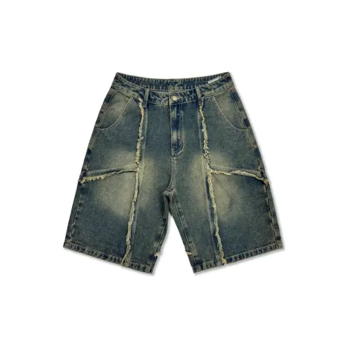 KFKU Denim Shorts Unisex Naha Beige Yellow