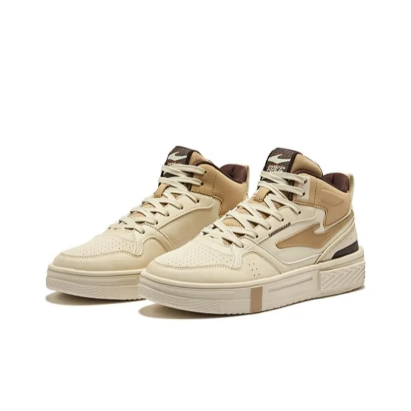Erke Conquer 3.0 Anti Slip Wear Resistant High Top Skateboard Shoes Men's Khaki-2