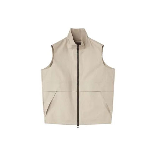 Loro Piana Vests Men Beige Linen