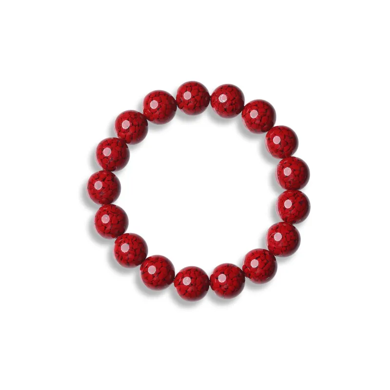 Gu He Reconstructed Cinnabar Jade Bracelets Unisex-8