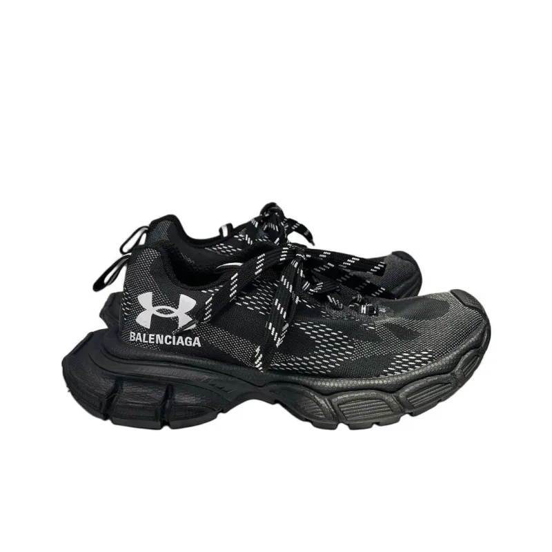 Balenciaga x Under Armour 3XL Anti-Slip Wear-Resistant Low-Top Casual Shoes Unisex Black White-2