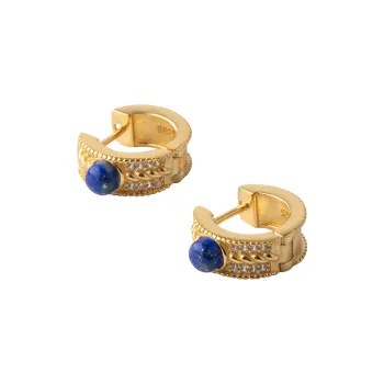 The Heart Is Like A Lotus Lapis Lazuli Fine Jade Stud Earrings Women's