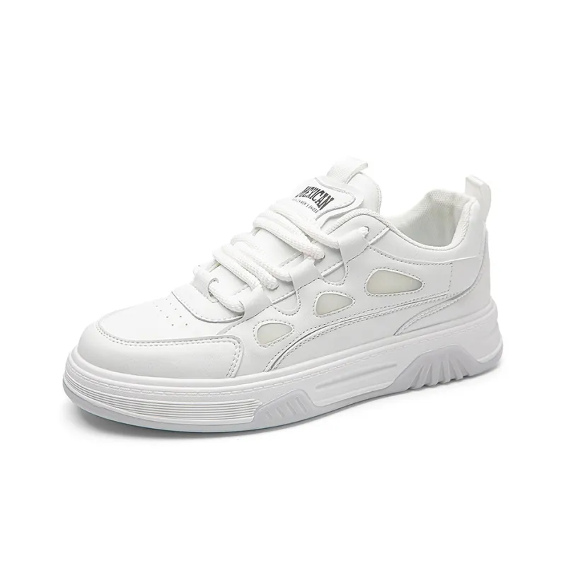MEXICAN Anti Slip Wear Resistant Low Top Skateboard Shoes Men's White-1
