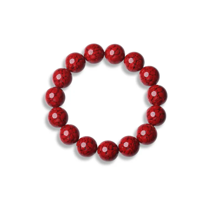 Gu He Reconstructed Cinnabar Jade Bracelets Unisex-16