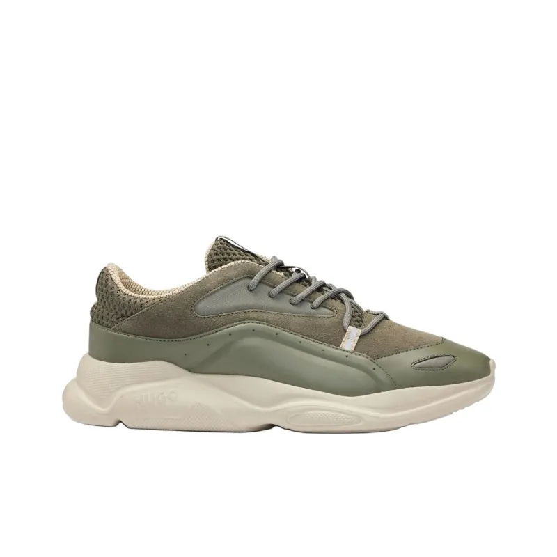 HUGO BOSS Low Top Casual Shoes Men's Olive Green-1