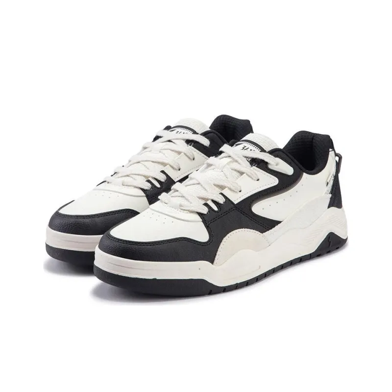 361° Style Burning 4 Wear Resistant Slip Resistant Low Top Skateboard Shoes Men's White Black-2