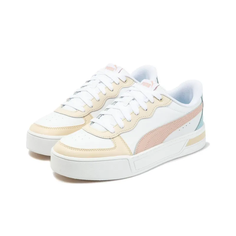 PUMA Skye Anti-Slip Wear-Resistant Low-Top Skateboard Shoes Women's Pink Yellow-2