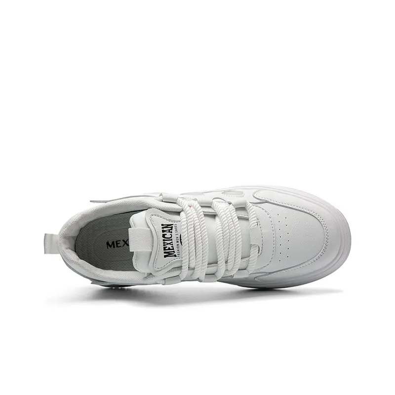 MEXICAN Anti Slip Wear Resistant Low Top Skateboard Shoes Men's White-3