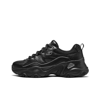 Skechers DLITES Anti Slip Wear Resistant Low Top Chunky Sneakers Women's Black