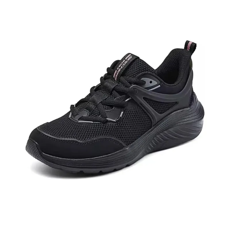 Skechers Bob's Breathable Abrasion Resistant Slip Resistant Low Top Running Shoes Women's Black-1