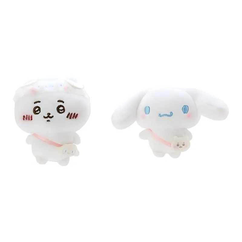 Sanrio Cinnamoroll Chiikawa Collaboration Collection Brooch Set Dolls Plush Pendant 7cm High-0