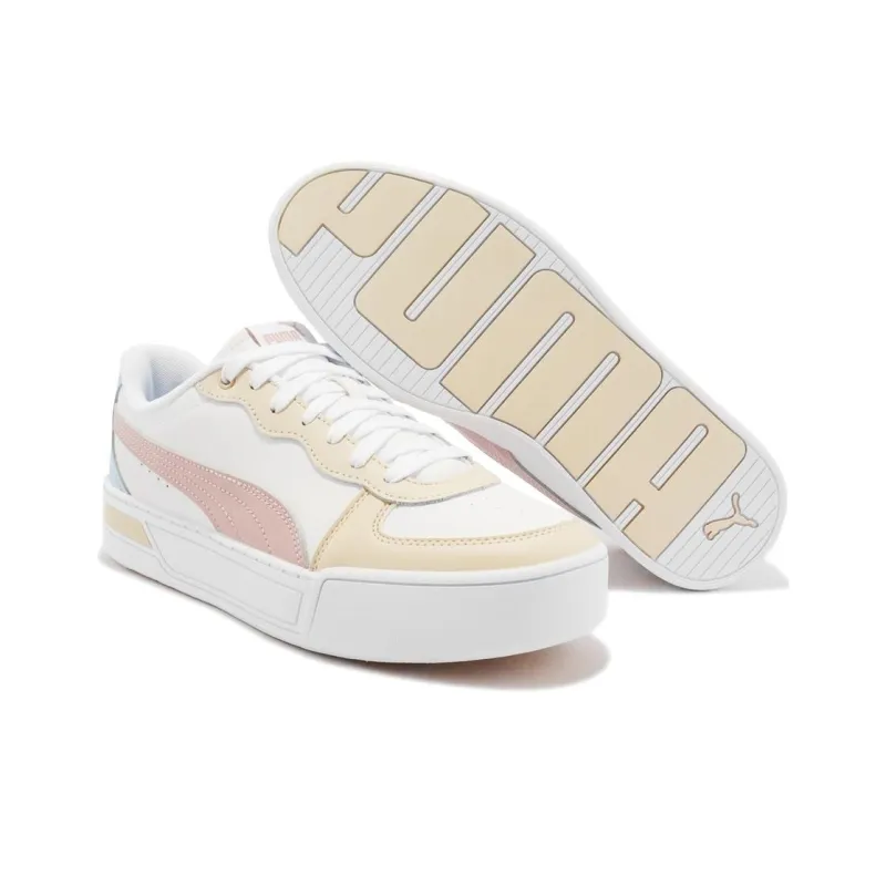 PUMA Skye Anti-Slip Wear-Resistant Low-Top Skateboard Shoes Women's Pink Yellow-5