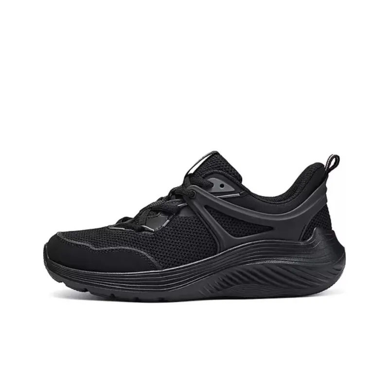 Skechers Bob's Breathable Abrasion Resistant Slip Resistant Low Top Running Shoes Women's Black-0