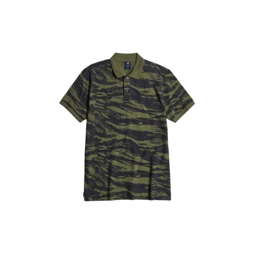 G-STAR RAW Polo Shirts Men Green Camouflage