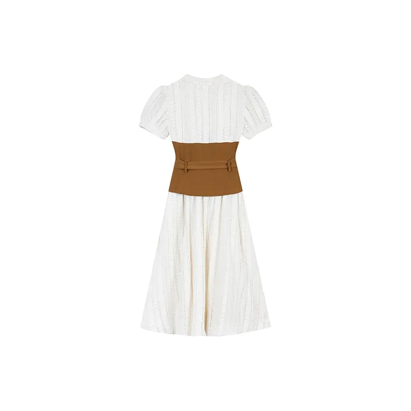 JOSR Short Sleeved Dresses Women's White-1