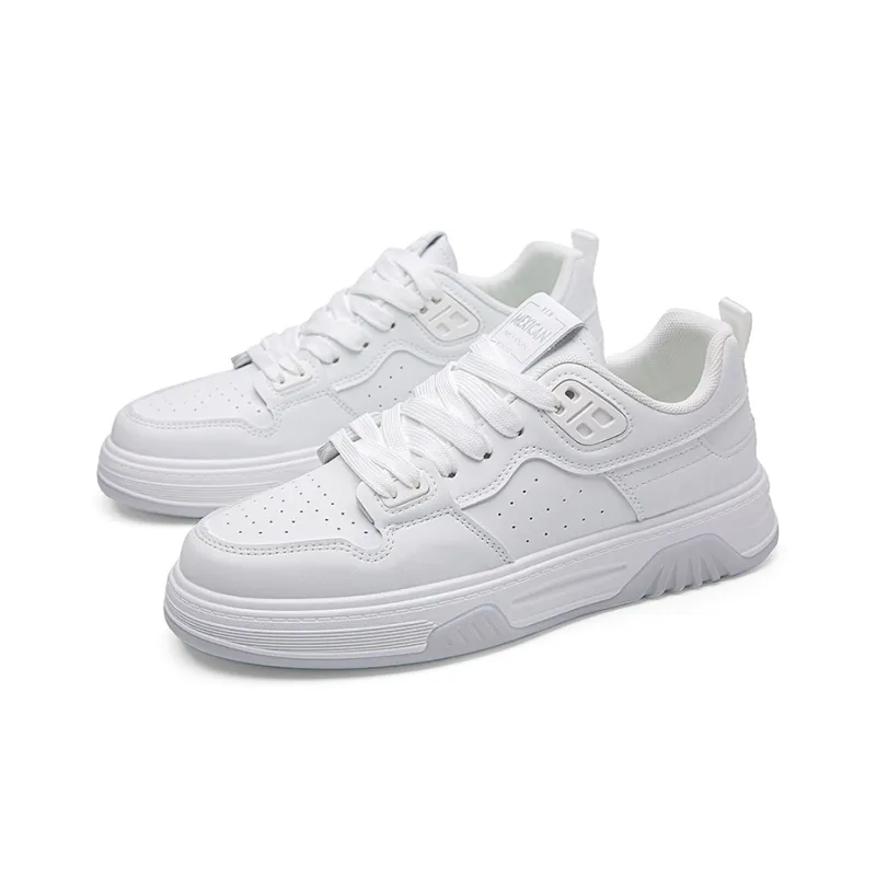 MEXICAN Anti Slip Wear Resistant Low Top Skateboard Shoes Men's White-2